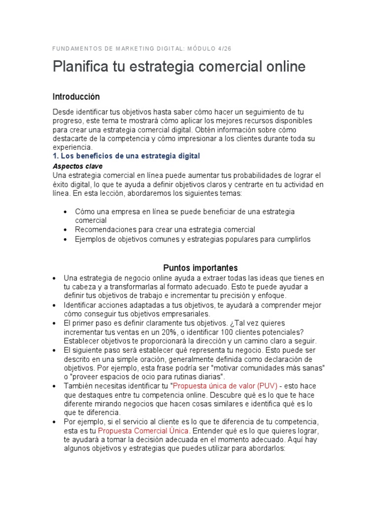 Estrategia Comercial en Marketing Digital | PDF | Marketing | Publicidad