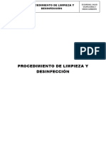 Procedimiento de Limpieza y Desinfección