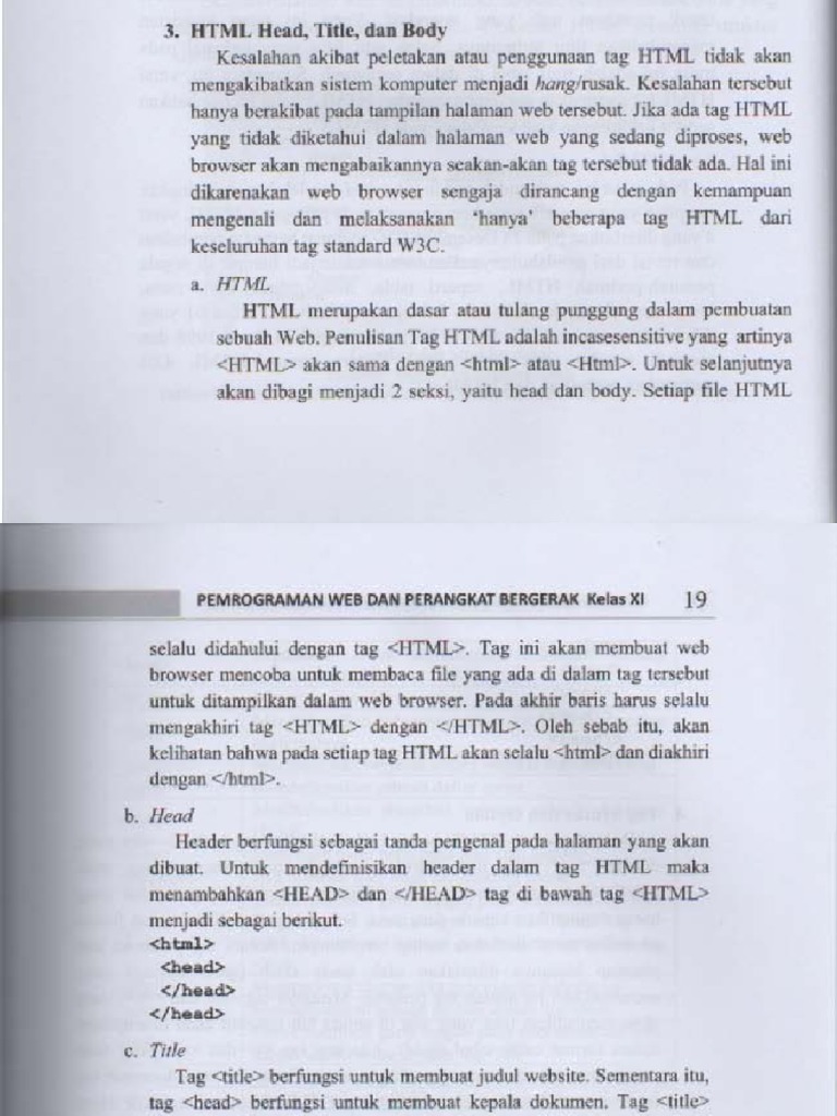 Format text pada halaman web head title body pdf