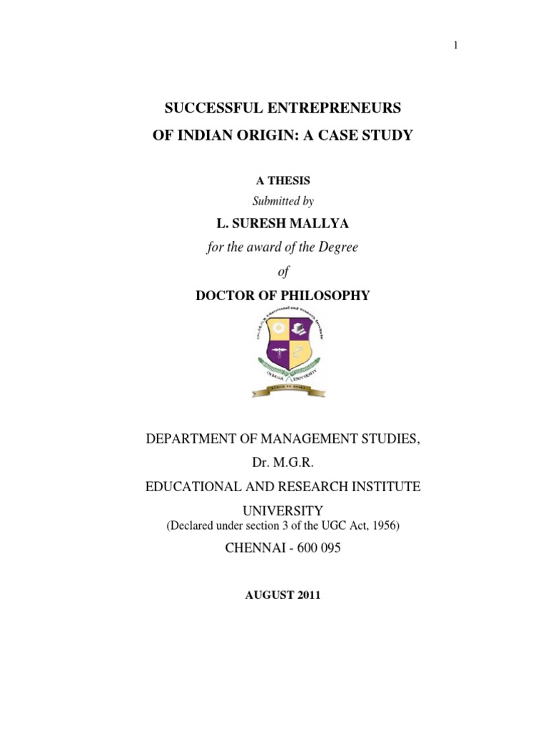 phd thesis in entrepreneurship
