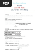 Ncert Chapter 15: Probability: Class 9th Maths