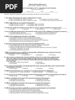 Diagnostic Exam in TLE 9 Agricultural Crop Production Based On CG