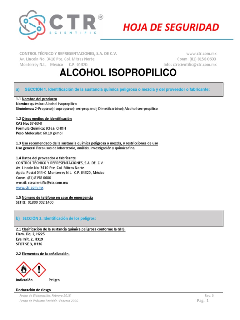 Thiner & Alcohol isopropílico recomendación de uso 