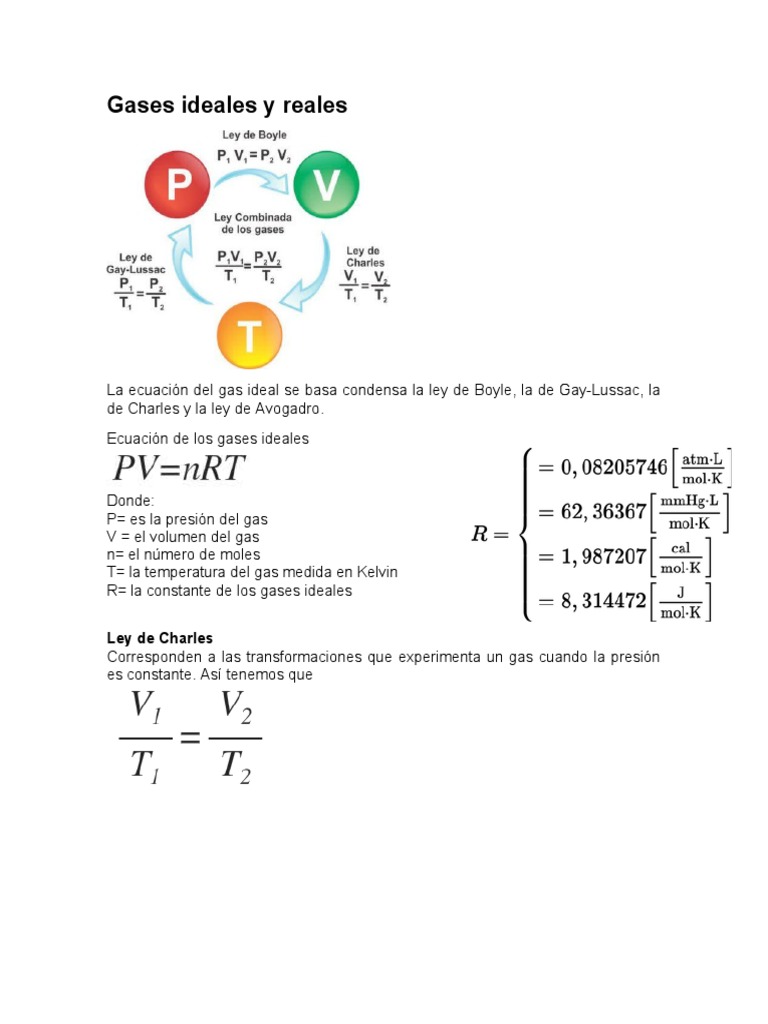 Gases Ideales y Reales | Descargar gratis PDF | Gases | Entropía