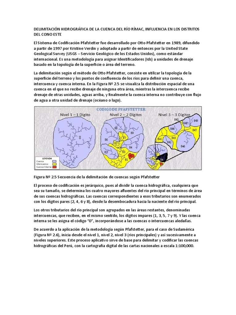 Delimitación Hidrográfica de La Cuenca Del Río Rímac | PDF | Cuenca de ...