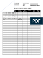 Vital Signs Monitoring Sheet