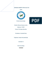 Tarea 6 de Terapia Del Aprendizaje