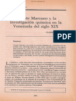 Vicente Marcano y La Investigación Quimica en La Venezuela Del Siglo XIX. Claudio Bifano.