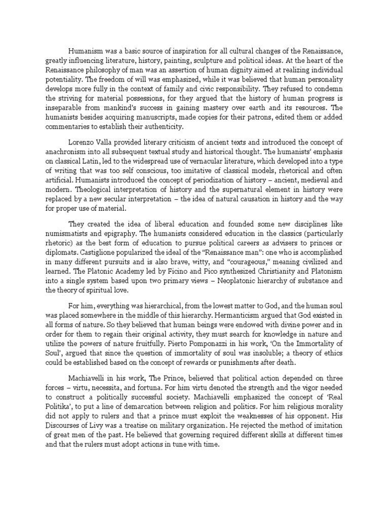 Characteristics of Italian Renaissance | PDF | Humanism | Renaissance