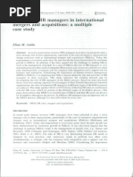The Role of HR Managers in International Mergers and Acquisitions: A Multiple Case Study