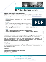 Covid 19 Patient Services Level 1 June 20