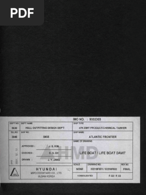Life Boat And Life Davit Pdf Rudder Ships