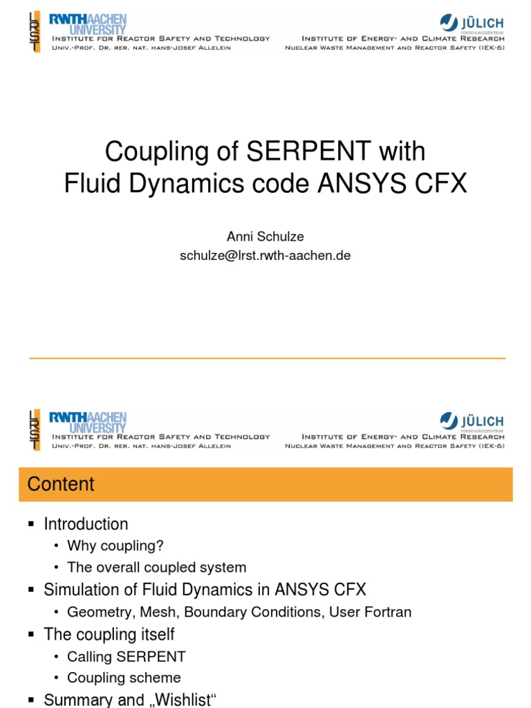 (Apresentação) Anni - Schultze 2013 - Coupling of Serpent With Fluid ...