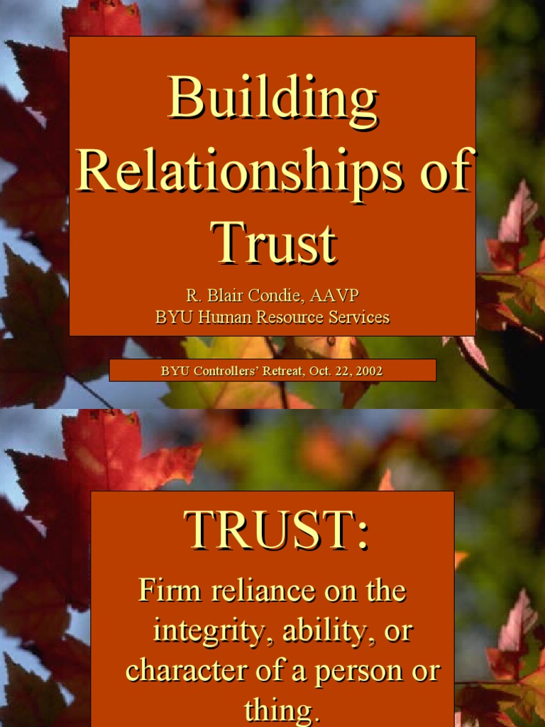 Building Trust in Workplace Relationships | PDF | Emotional ...