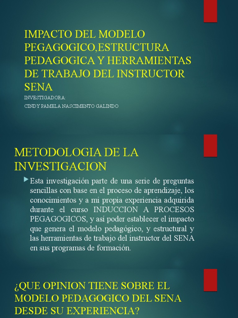 Impacto Del Modelo Pedagogico, Estructura Pedagogica y Herramientas de ...