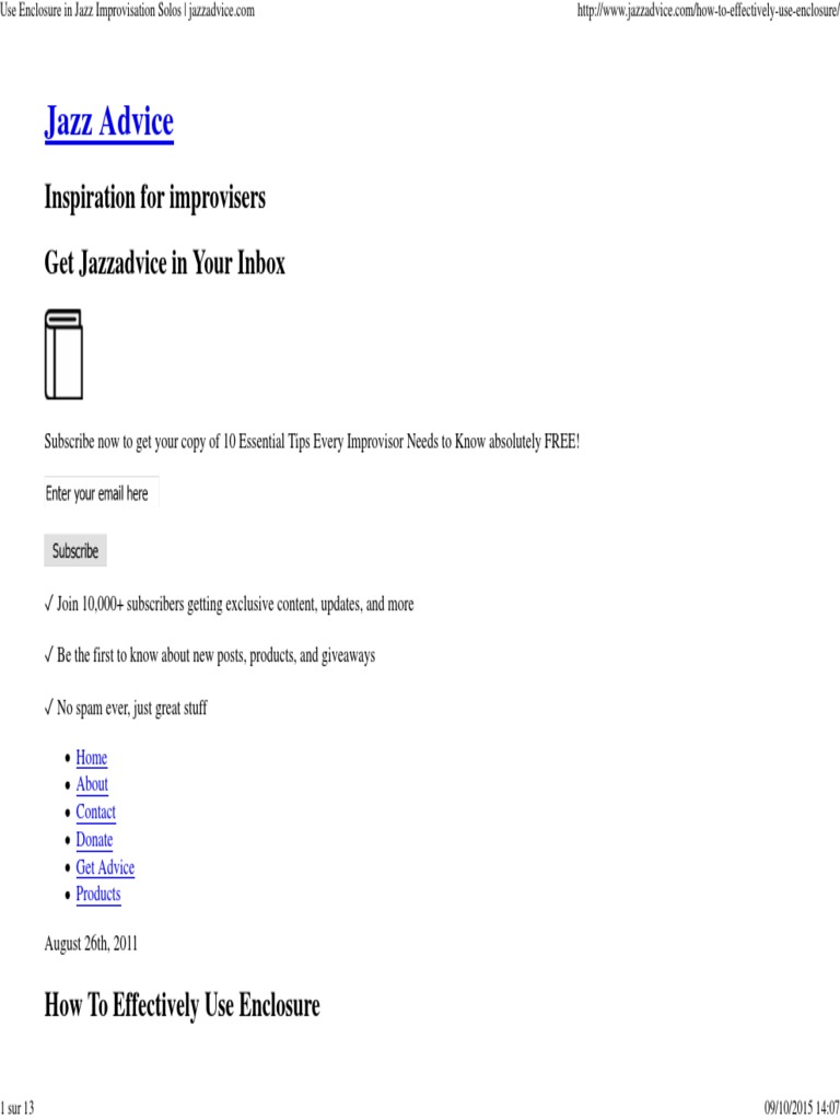Use Enclosure in Jazz Improvisation Solos Jazzadvice PDF PDF Jazz