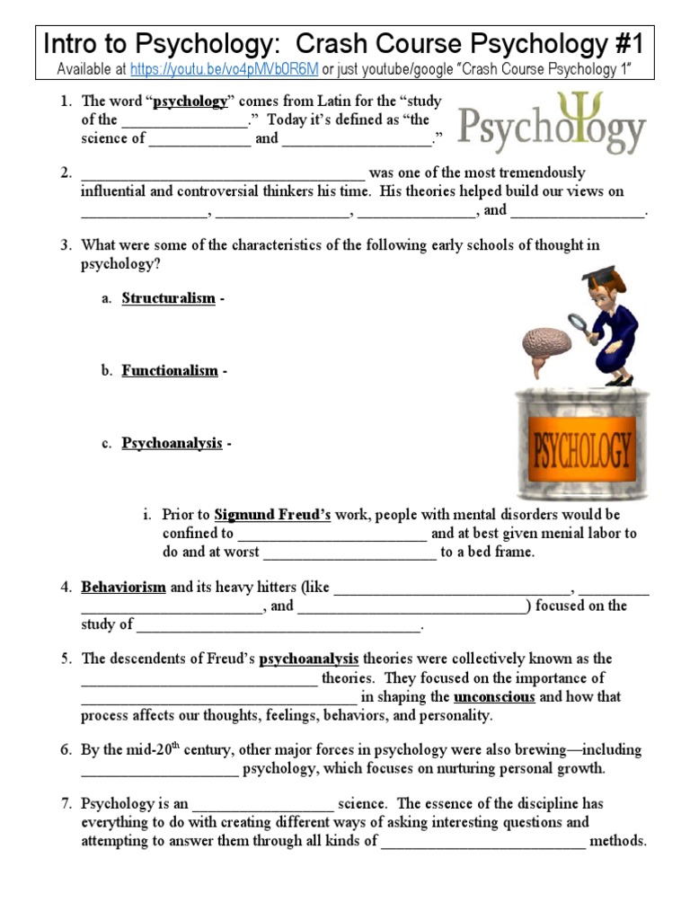 Crash Course Psychology 1 Intro To Psychology | PDF
