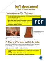 Sepsis and Catheter Infections: Early Conversion From IV To Oral Antibiotics