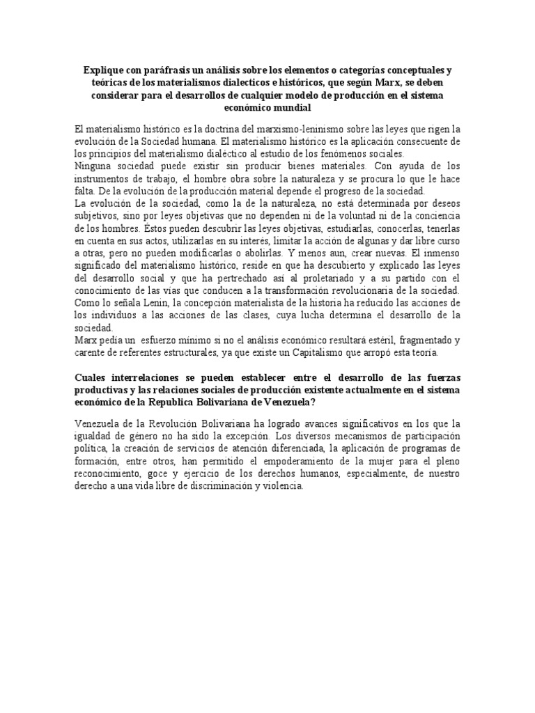 Materialismo Dialectico E Histórico De José Stalin Pdf Materialismo