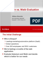 Selenium vs. Watir Evaluation: William Mosteller