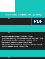3 Main Learning Domains: Cognitive, Affective & Psychomotor