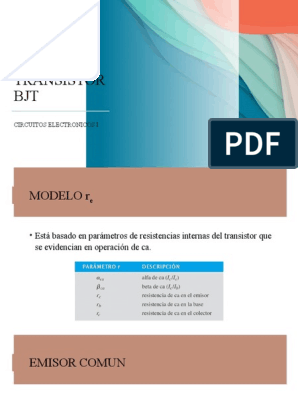 11 Modelo Re Del Transistor BJT | PDF | Transistor | Transistor de unión  bipolar