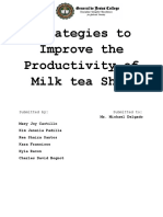 Strategies To Improve The Productivity of Milk Tea Shop: Submitted By: Submitted To