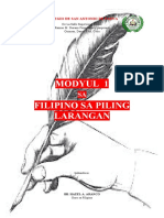 Modyul 1 Sa Filipino Sa Piling Larangan