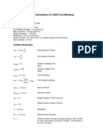 Appendix A - Power Calculations For 2005 Ford Mustang: Assumptions