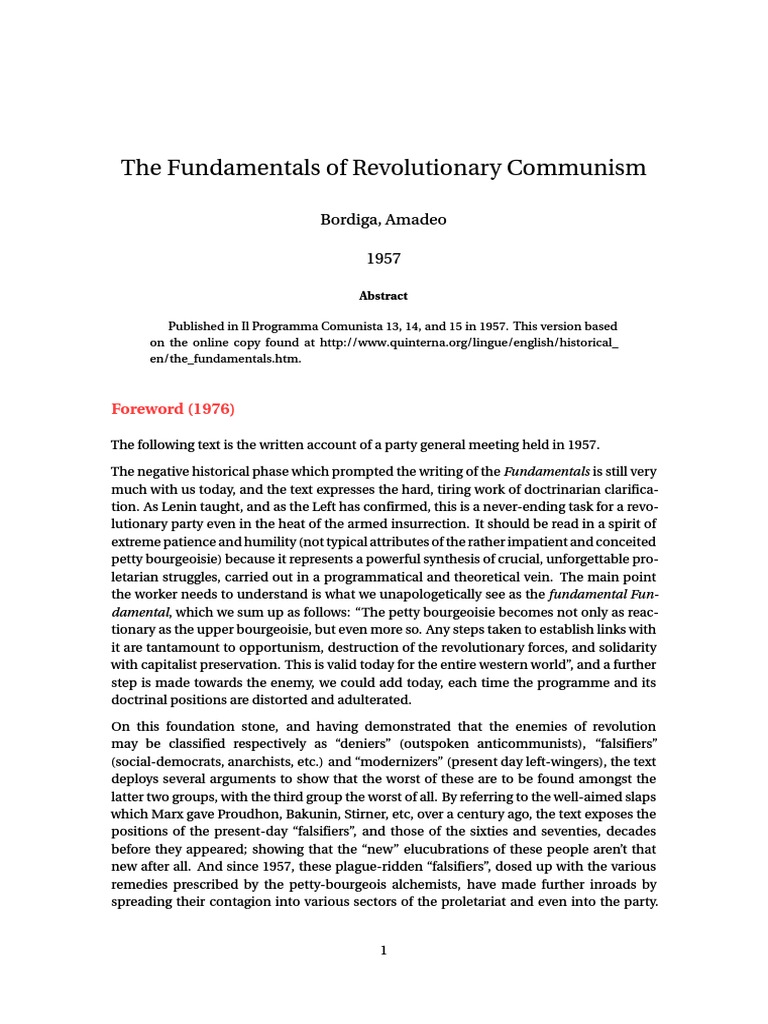 Revolutionary Communism Fundamentals | PDF | Communism | Marxism