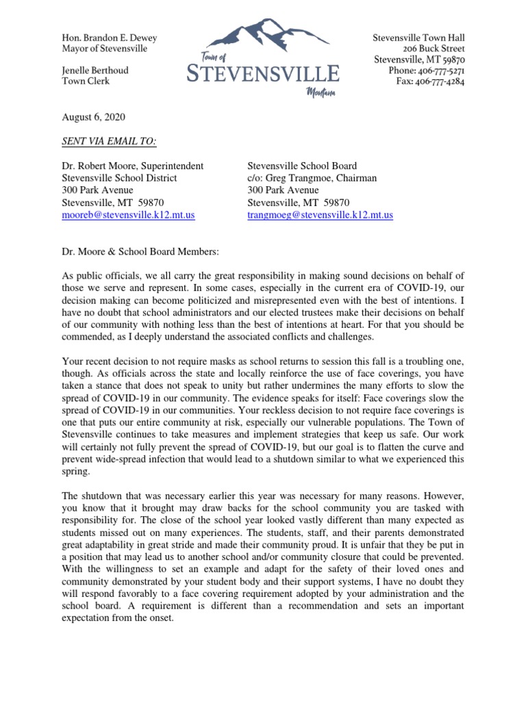 School District Mask Letter | PDF | Government | Business