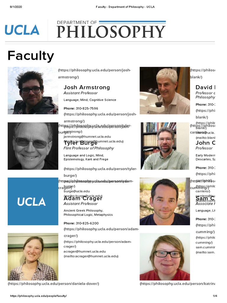 Faculty Department Of Philosophy Ucla Pdf Immanuel Kant Mind