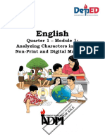 English: Quarter 1 - Module 1: Analyzing Characters in Print, Non-Print and Digital Materials