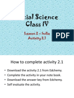 Social Science Class IV: Lesson 2 - India Activity 2.1