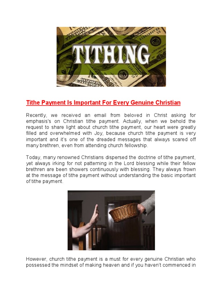 Importance of Tithe Payment for Christians | PDF | Tithe | Aaron