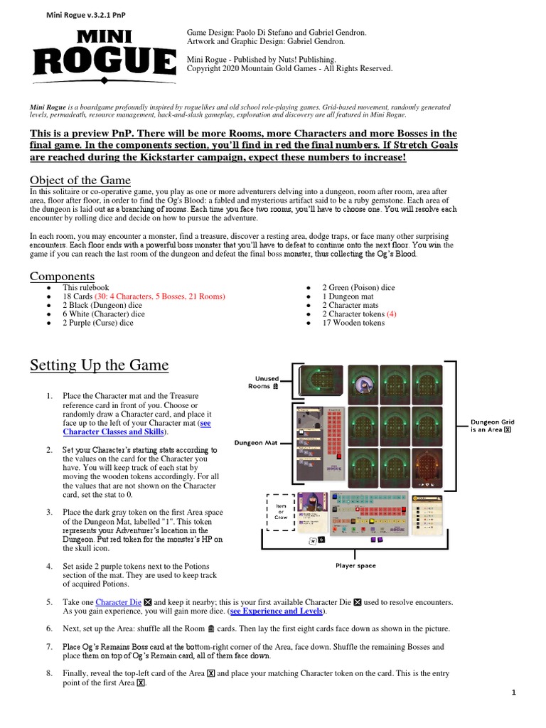 Mini Rogue Rules v3.2.2 PNP en PDF Leisure