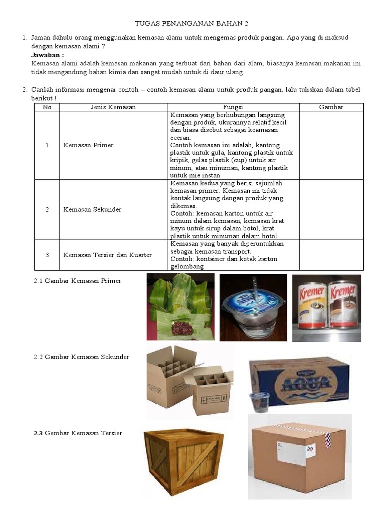 Fungsi Kemasan Primer Adalah
