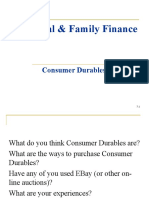 Personal & Family Finance: Consumer Durables