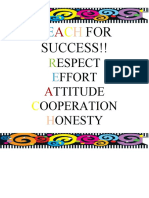 REACH FOR SUCCESS with RESPECT, EFFORT and ATTITUDE