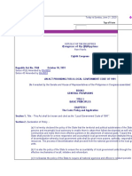 Local Government Code of 1991 As Amended by RA8553 RA8150 RA9640 RA9244