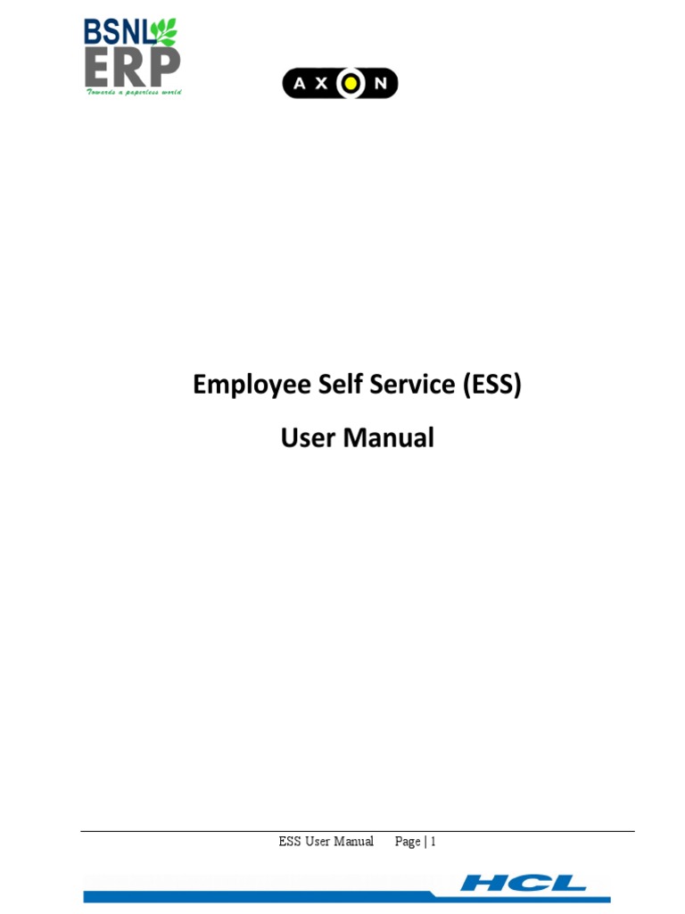 Employee Self Service - BSNL ERP User Manual | PDF | Human Resources ...
