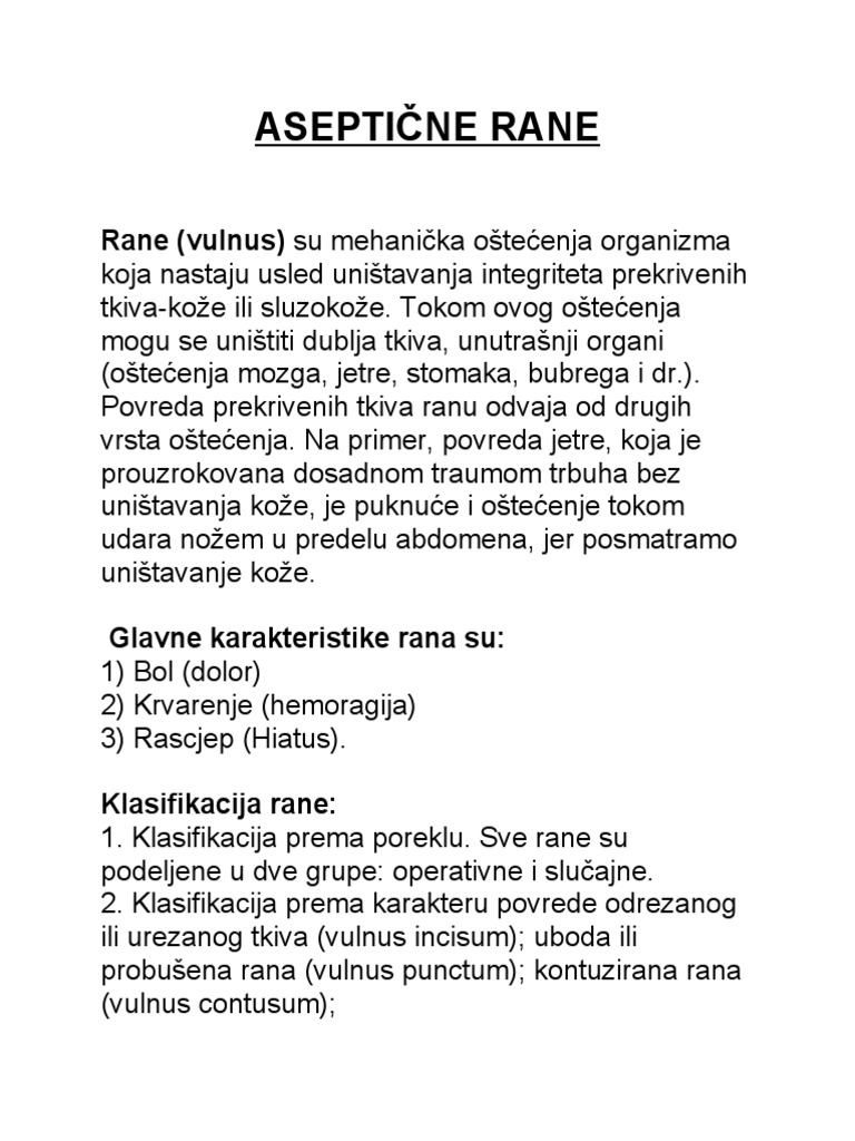 Asepticne Rane | PDF