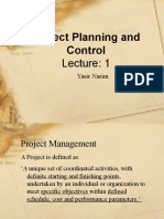 Project Planning and Control: Yasir Nasim