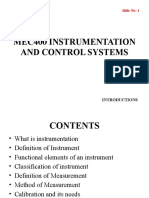MEC400 Introduction to Instrumentation and Control Systems