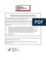 Manual of European Environmental Policy