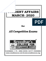 Current Affairs Monthly Issues - March - 2020