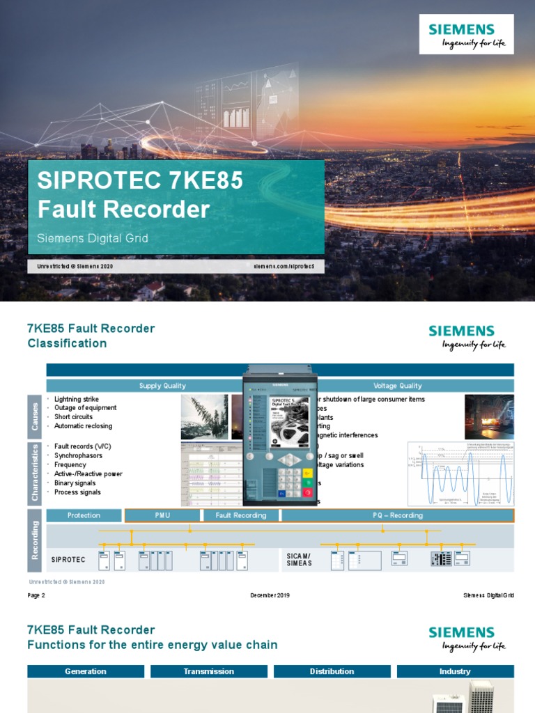7KE85 - Fault Recorder - EN | PDF | Electrical Grid | Electrical ...