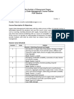 Indian Institute of Management Nagpur Supply Chain Management Course Outline PGP Elective