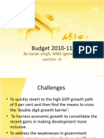Budget 2010-11: by Karan Singh, MBA (General) Section - A