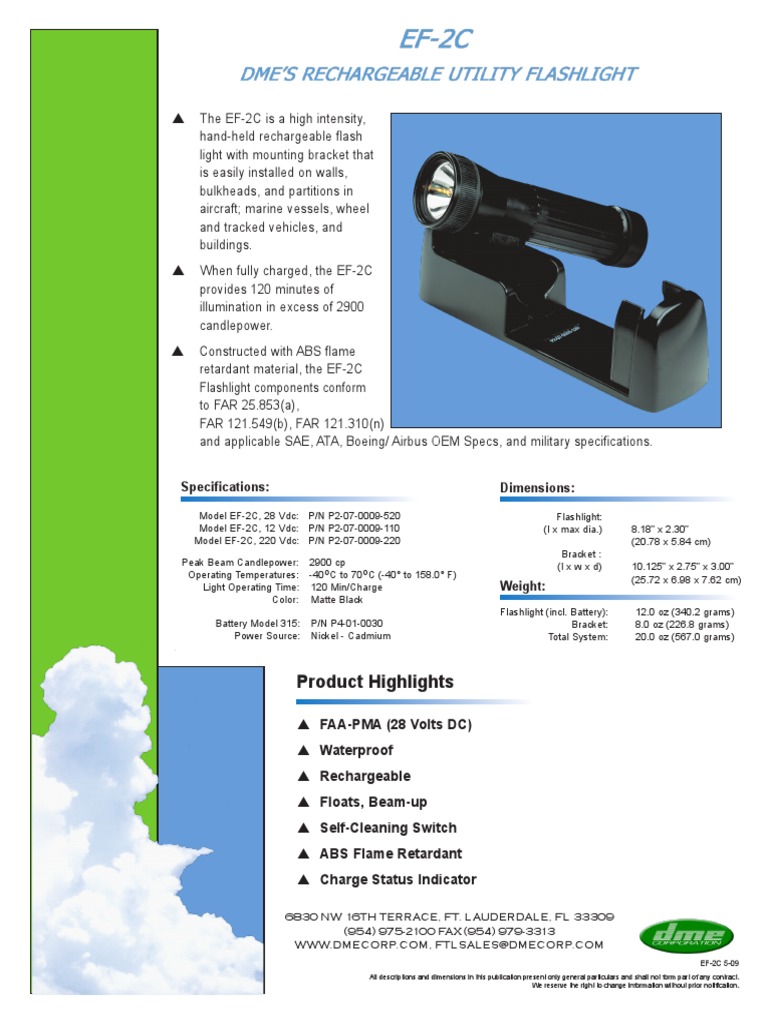 Part - Flash Light - DME - EF-2C - Data Sheet | PDF | Flashlight ...